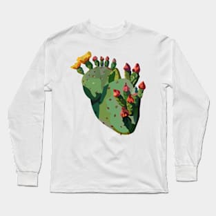 Corazón Nopal - Heart Cactus Long Sleeve T-Shirt